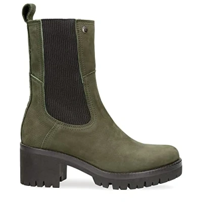 Afbeelding van Panama Jack Poppy Enkellaarsjes met plateauzool, Dames, Maat: 40, Green Nubukleer