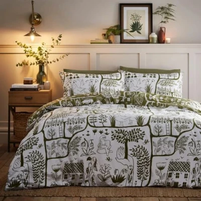 Afbeelding van furn. Frida Dekbedovertrekset, Moss, Tweepersoons