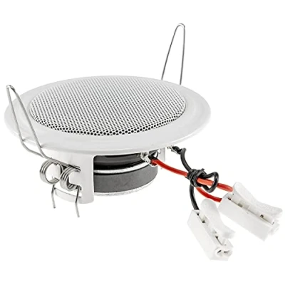 Afbeelding van ChiliTec Inbouwluidspreker, plafondluidspreker, 45 W, platte inbouwplafond, muur, rond, 106 mm, luidspreker voor kantoor, keuken, woonkamer, thuisbioscoop, wit