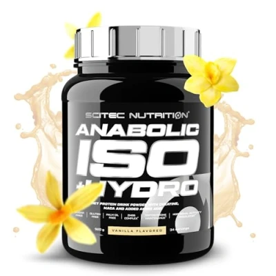 Afbeelding van Scitec Nutrition Anabolic Iso+Hydro wei eiwitmengsel met creatine, Maca en aminozuren ZMB6 complex voor testosteronbehoud, 920 g, Vanille