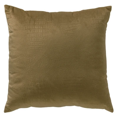 Afbeelding van Dutch Decor CROCO Sierkussen 40x40 cm subtiele kroko print Military Olive groen
