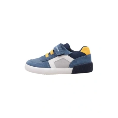 Afbeelding van Geox Sneakers laag voor kinderen, Maat: 24, Jeans yellow c4376 Leer en textiel