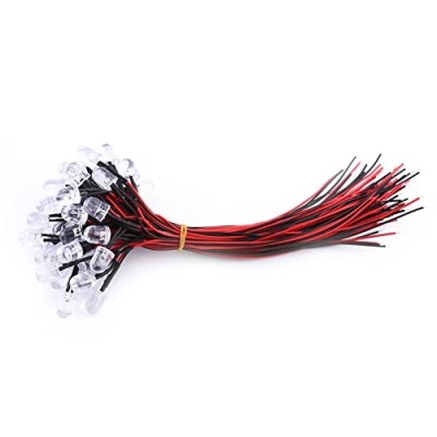 Afbeelding van 50 stks Voorbedrade LED Diodes 9 12V 3 5 10mm Diode Lamp wit Rood Blauw Groen Licht voor DIY Speelgoed Handmatig Model(White 10mm)
