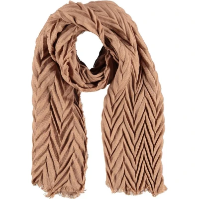 Afbeelding van Sarlini Langwerpige Woven Plisse Sjaal Camel