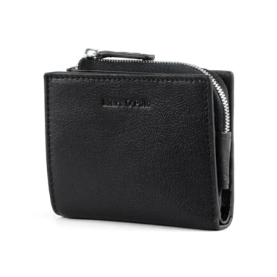 Afbeelding van Marc O&#039;Polo Leren Portemonnee Felicitas Combi Wallet Black Zwart