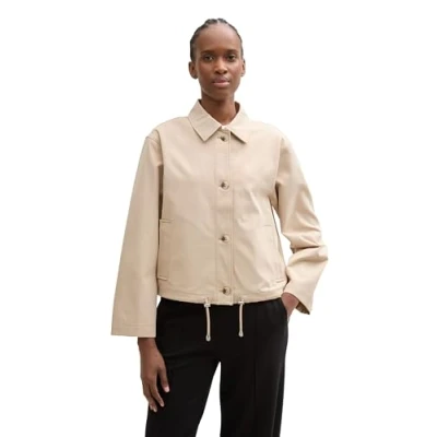 Afbeelding van TOM Tailor Denim EASY Short Jacket Jas, Dames, Maat: XXL, Soft calm beige