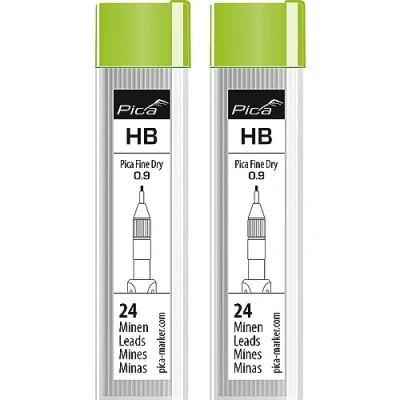 Afbeelding van vasalat Pica Fine Dry vervangende vullingen grafiet 0,9 mm HB, markeerstift grafietvullingen, inhoud 48 stuks 7030