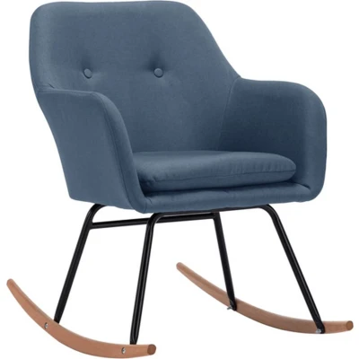 Afbeelding van vidaXL Schommelstoel stof blauw