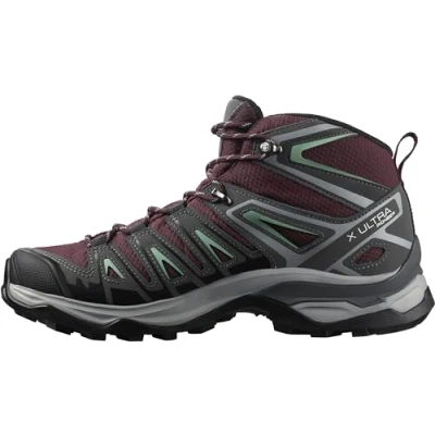 Afbeelding van Salomon X Ultra Pioneer Mid Gore tex Hiking Shoe dames,Winetasting Magneet Graniet Groen,38 2/3 EU