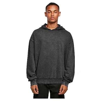 Afbeelding van Build Your Brand Acid Washed Oversized Capuchon Grijs M Man
