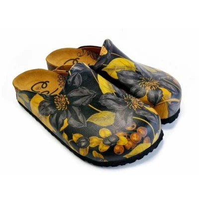 Afbeelding van Goby Golden Bloom Dames Clogs Vegan Handmade Maat 38