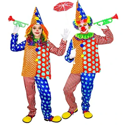 Afbeelding van Widmann Clown &amp; Nar Kostuum Ben De Vrolijkste Kind Multicolor Maat 158 Carnavalskleding Verkleedkleding