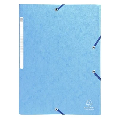 Afbeelding van Exacompta 55761E Verzamelmappen (Manilla karton, elastiek, 3 kleppen, monoblock, 425 g, Nature Future, DIN A4), verpakking van 10 stuks, turquoise