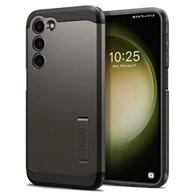 Afbeelding van Samsung Galaxy S23 Hoesje Kunststof Spigen Hardcase/Backcover Grijs Telefoonhoesje Shockproof/Valbescherming