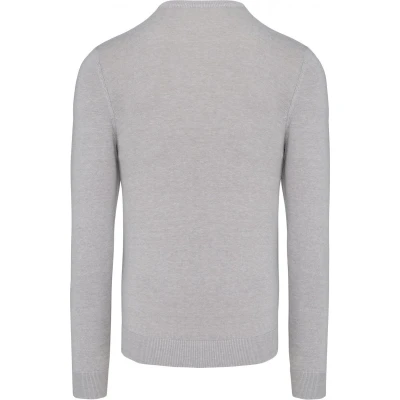 Afbeelding van Pullover/Cardigan Heren XXL Kariban Ronde hals Lange mouw Grey Melange 50% Katoen, Acryl