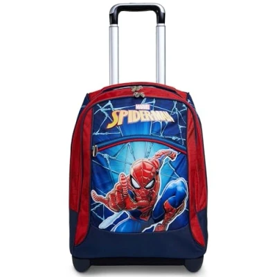 Afbeelding van Seven Spider Man Koffer met twee compartimenten en vaste trolley, rood blauw