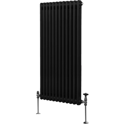 Afbeelding van Monster Shop Traditionele Stijl 2 Kolom Verticale Radiatoren 1500 mm x 562 Hoogwaardig Carbon Staal Hoge BTU Warmte Output Inclusief Bevestigingskit &amp; Borstel 15 Jaar Garantie Zwart