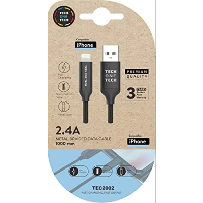 Afbeelding van Kabel Lightning Tech One TEC2002 Zwart