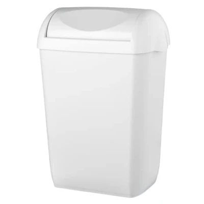 Afbeelding van PlastiQline afvalbak 23l met swing deksel PQSA23 wit