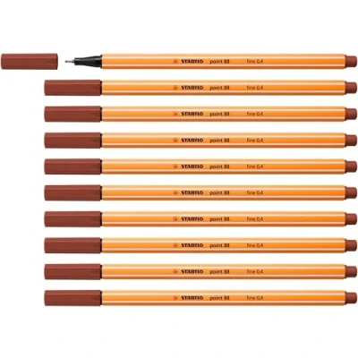 Afbeelding van STABILO point 88 Premium Fineliner Fine 0,4 mm Sienna Bruin Doos 10 stuks