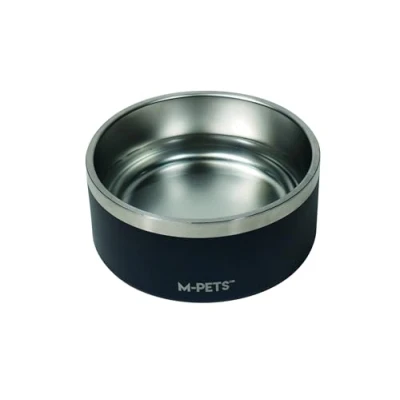 Afbeelding van M PETS Eskimo dubbelwandige kom 2 l D20 x 9 cm zwart