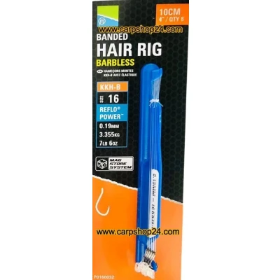 Afbeelding van Preston KKH B Banded Hair Rig Barbless 10cm Onderlijnen 4 maten Haak 16 0.19mm +