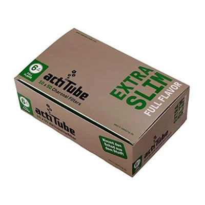 Afbeelding van ActiTube Extra Slim, actieve koolfilter, 6 mm diameter, 50 filters per verpakking, 1 display (500 filters)
