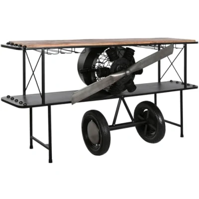 Afbeelding van Home Esprit Console Bruin Zwart Hout Metaal 191 X 58 96 Cm