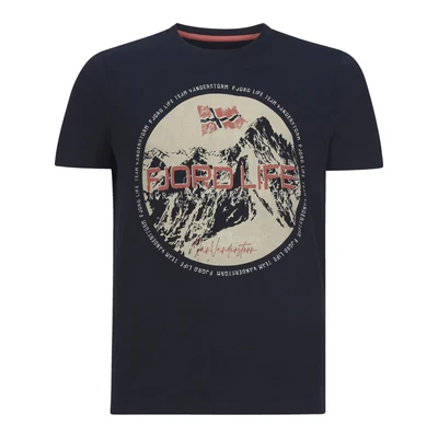 Afbeelding van Jan Vanderstorm regular fit T shirt BENYAMIN Plus Size met printopdruk donkerblauw