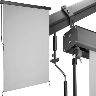 Afbeelding van tectake® Verticale Luifel Eloise 120 x 250 cm Zonwering Rolgordijn Buiten Schaduwdoek Met 2 Wandhouders Handslinger Winddicht Zonnescherm Voor Balkon, Terras, Tuin en Bevestiging aan Muren Lichtgrijs