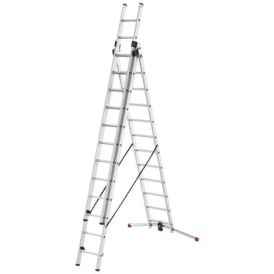 Afbeelding van multifunctionele telescoopladder 3x12 sporten balk L 8 07m aluminium
