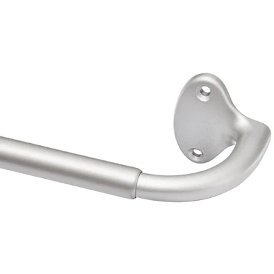 Afbeelding van Amazon Basics Uittrekbare gordijnroede voor verduistering van ruimtes met gebogen stang, 121,9 tot 223,5 cm, nikkel