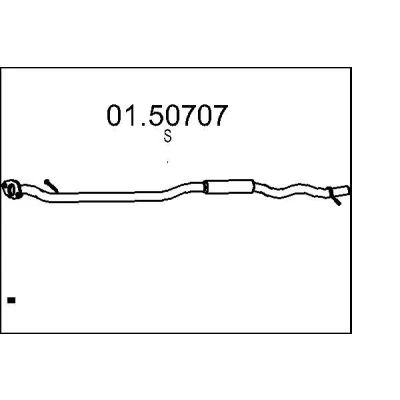 Afbeelding van MTS 01.50707 Middendemper 1950mm NISSAN: Qashqai / Qashqai+2 I (J10, NJ10) 1.6, 1.6 LPG 2007 2013