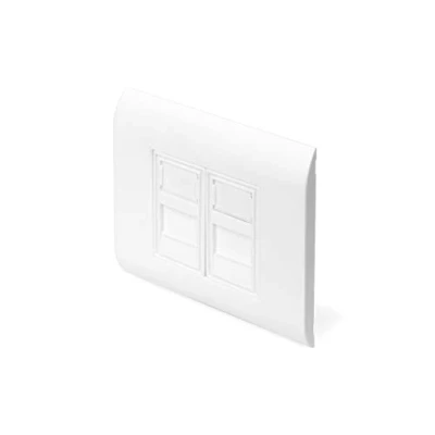 Afbeelding van DIGITUS Aansluitdoos voor Keystone module 2 poorten uitlaat recht Franse lay out frame + afdeklijst wit