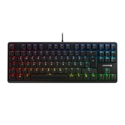 Afbeelding van CHERRY G80 3000N TKL RGB, Duitse indeling, QWERTZ, toetsenbord met bekabeling, mechanisch gamingtoetsenbord, MX SILENT RED SWITCHES, zwart, TKL, 44 x 14 3.5 cm