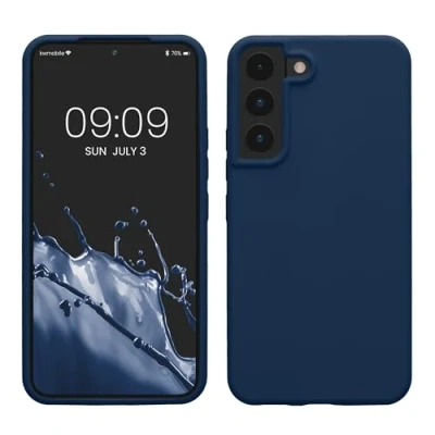 Afbeelding van kwmobile telefoonhoesje geschikt voor Samsung Galaxy S22 Hoesje met siliconen coating Smartphone case in marineblauw