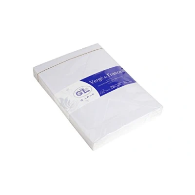 Afbeelding van G.Lalo 20800L enveloppen Vergé de France gevoerd (perfect voor uw uitnodigingen, C5, 16,2 x 22,9 cm, 25 enveloppen) wit