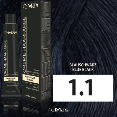Afbeelding van Femmas (1.1) Haarverf Blauw Zwart 100ml