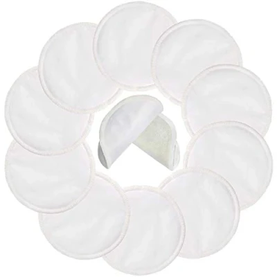 Afbeelding van Pinowu Herbruikbare borstvoedingspads (10 stuks) voor moeders die borstvoeding geven 11,9 cm wasbare borstvoedingstekens moederschap met waszak