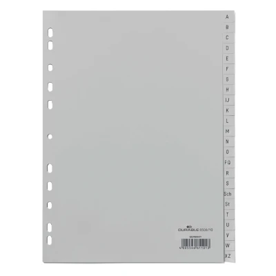 Afbeelding van Durable Tabbladen A4 24 delig bedrukte tabs A Z (Duits) PP, grijs
