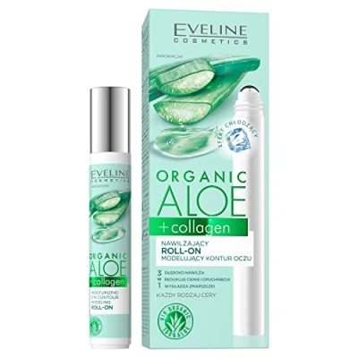 Afbeelding van Eveline Cosmetics JB15ACRO Organic Aloe + Collagen Hydraterende roll on modellering oogcontour, 15 ml
