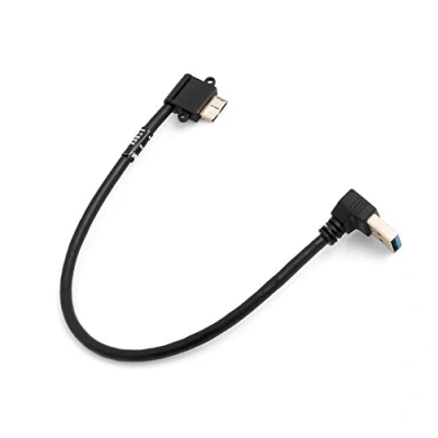 Afbeelding van System S Micro USB 3.0 90 graden links schuin naar type A neerwaartse hoek kabel adapter datakabel oplaadkabel 27 cm