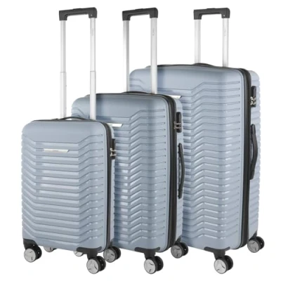 Afbeelding van ITACA koffer Set koffers Stevige Kofferset 3 stuks Reiskoffer Set. van Trolley (Handbagage Koffer, Middelgrote en Grote Koffer). Delige, Grijsblauw