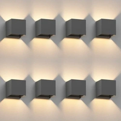 Afbeelding van ledscom.de 8 x CUBEL wandlamp voor buiten, antraciet, IP65, Up