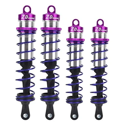 Afbeelding van RC auto schokdemper, verstelbare voorste schokdemper voor metalen oliedruk voordemper 4 stuks 1/8 (paars)