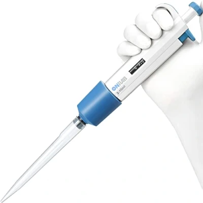 Afbeelding van ONiLAB 2 10 ml Laboratoriumpipet met één kanaal, wetenschappelijk laboratoriummicropipet, handleiding (mogelijk niet beschikbaar in het Nederlands), instelbaar volume, zeer nauwkeurig, pipetteerder
