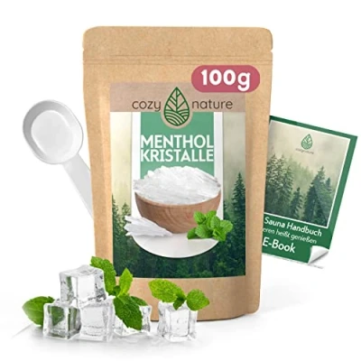 Afbeelding van CozyNature Menthol Kristallen Premium kwaliteit made in Germany Sauna Accessoires Infusie 100g 100% natuurlijke muntolie
