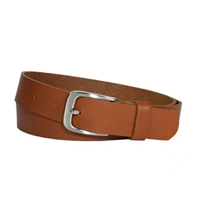 Afbeelding van Vascavi Leren riem, 3 cm breed, Made in Germany, echt lederen riem voor dames en heren, te korten, cognac, 125 cm/Lengte 135