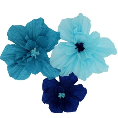 Afbeelding van Tafeldecoratie Flower Set Bold Blue 3 stuks