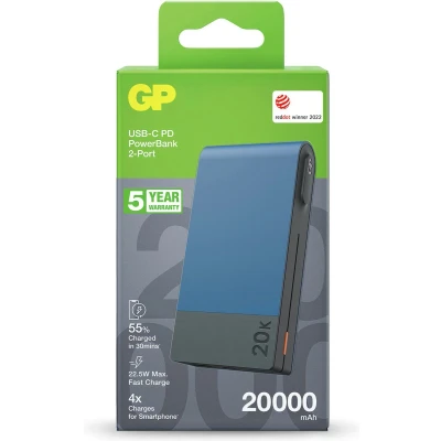 Afbeelding van Gp Powerbank Usb C 20.000 Mah Blauw